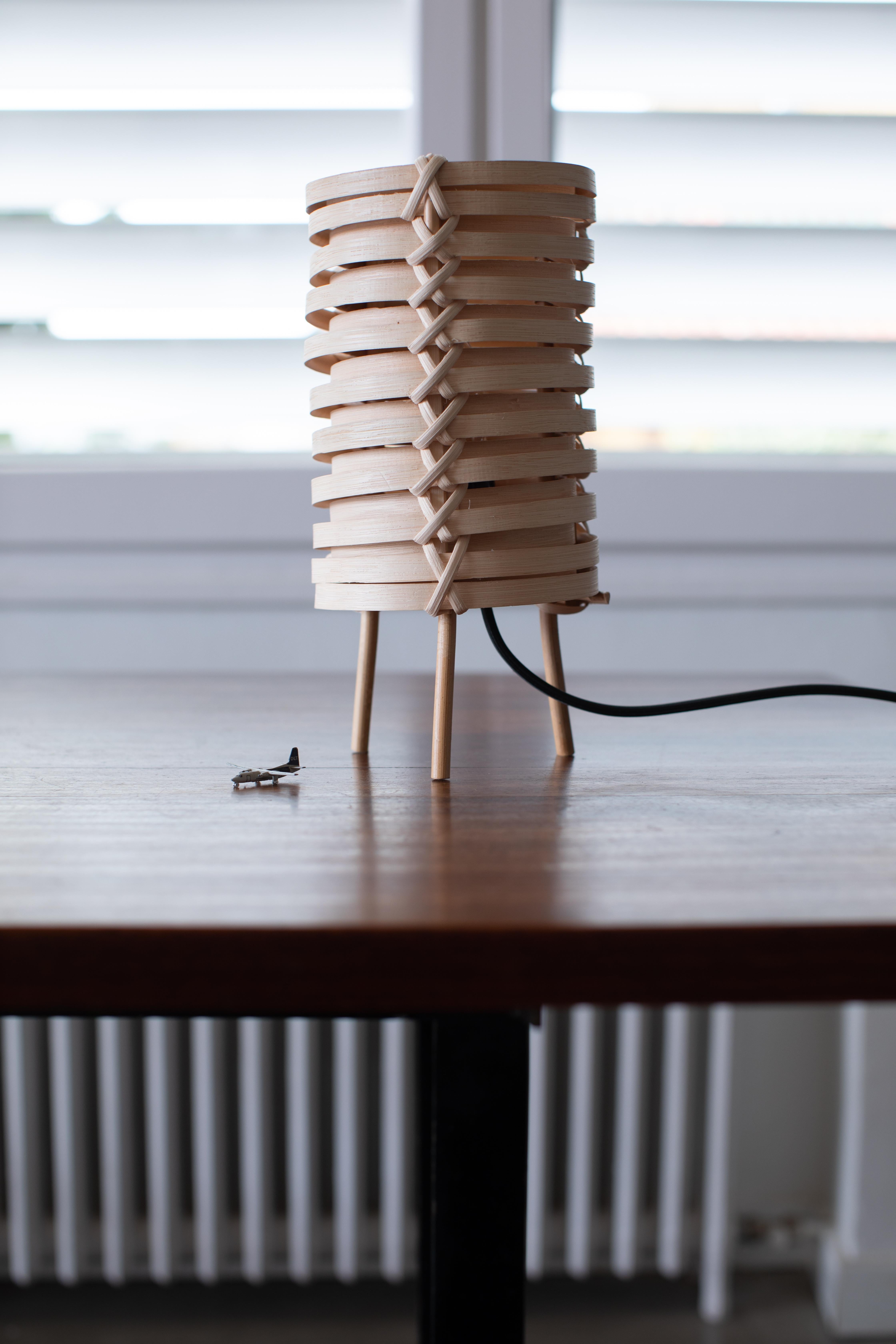 J.A. Coderch 'Junco' Rattan Cane Table Lamp for Tunds For Sale 1