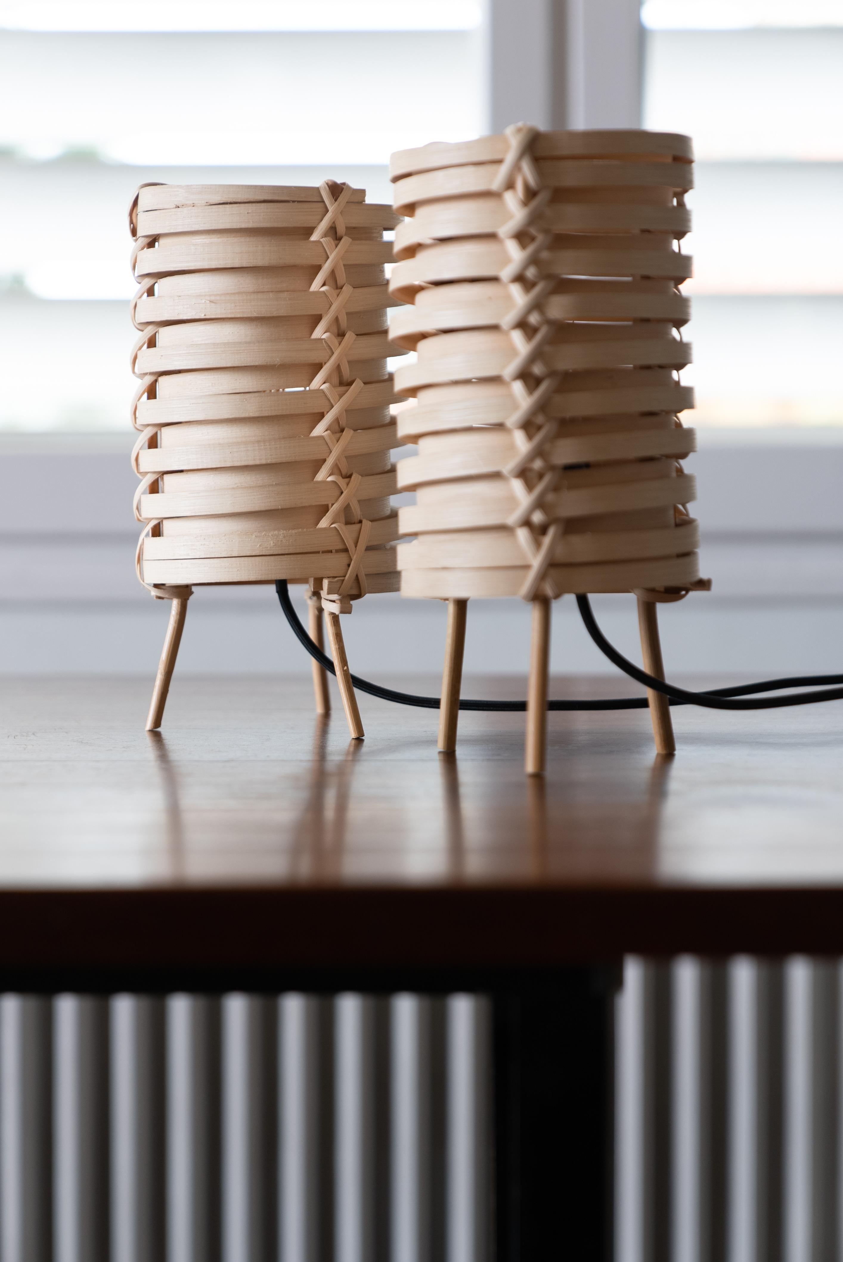 J.A. Coderch 'Junco' Rattan Cane Table Lamp for Tunds For Sale 5