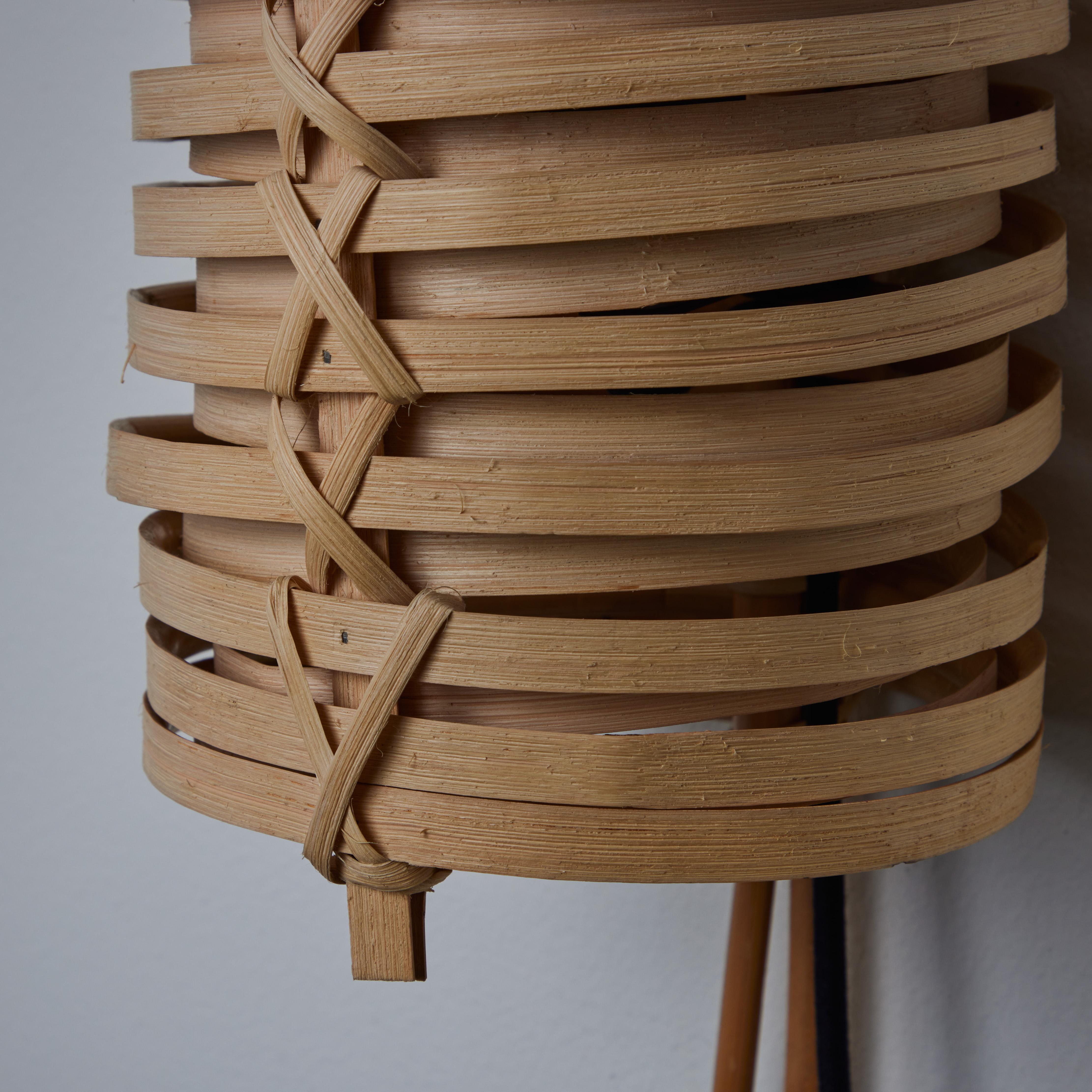 J.A. Coderch 'Junco' Rattan Cane Wall Lamp for Tunds For Sale 10