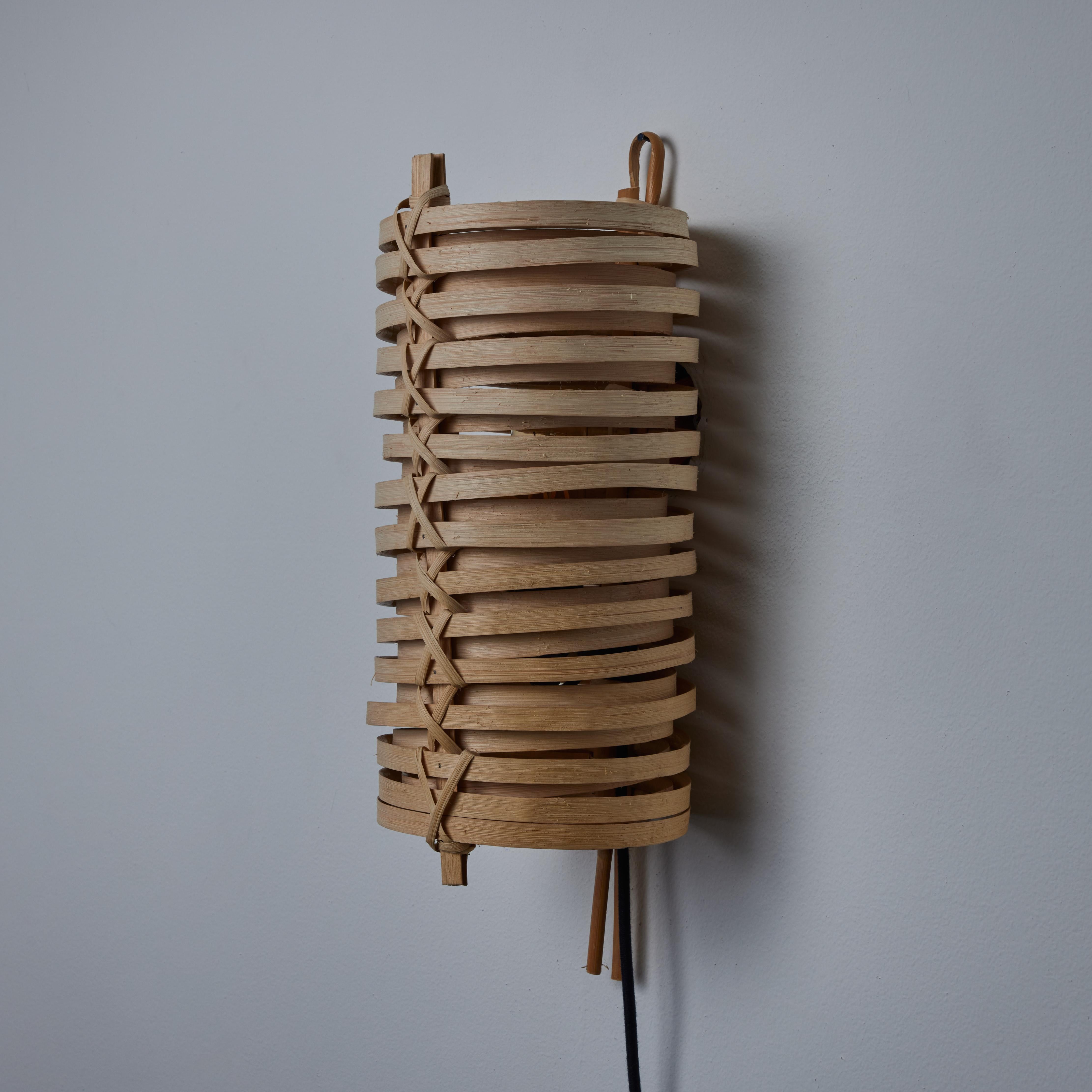 J.A. Coderch 'Junco' Rattan Cane Wall Lamp for Tunds For Sale 11