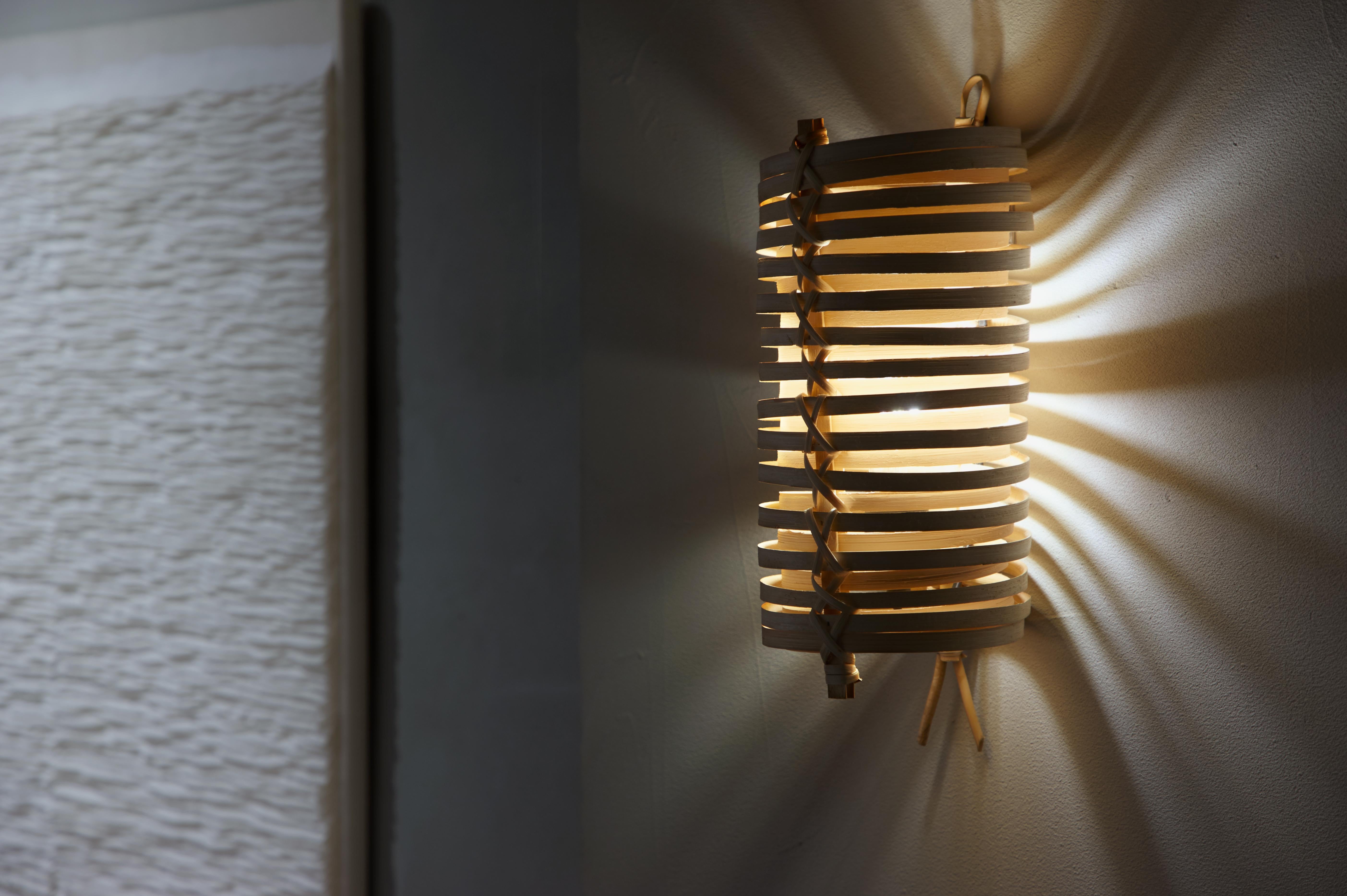 J.A. Coderch 'Junco' Rattan Cane Wall Lamp for Tunds In New Condition For Sale In Glendale, CA