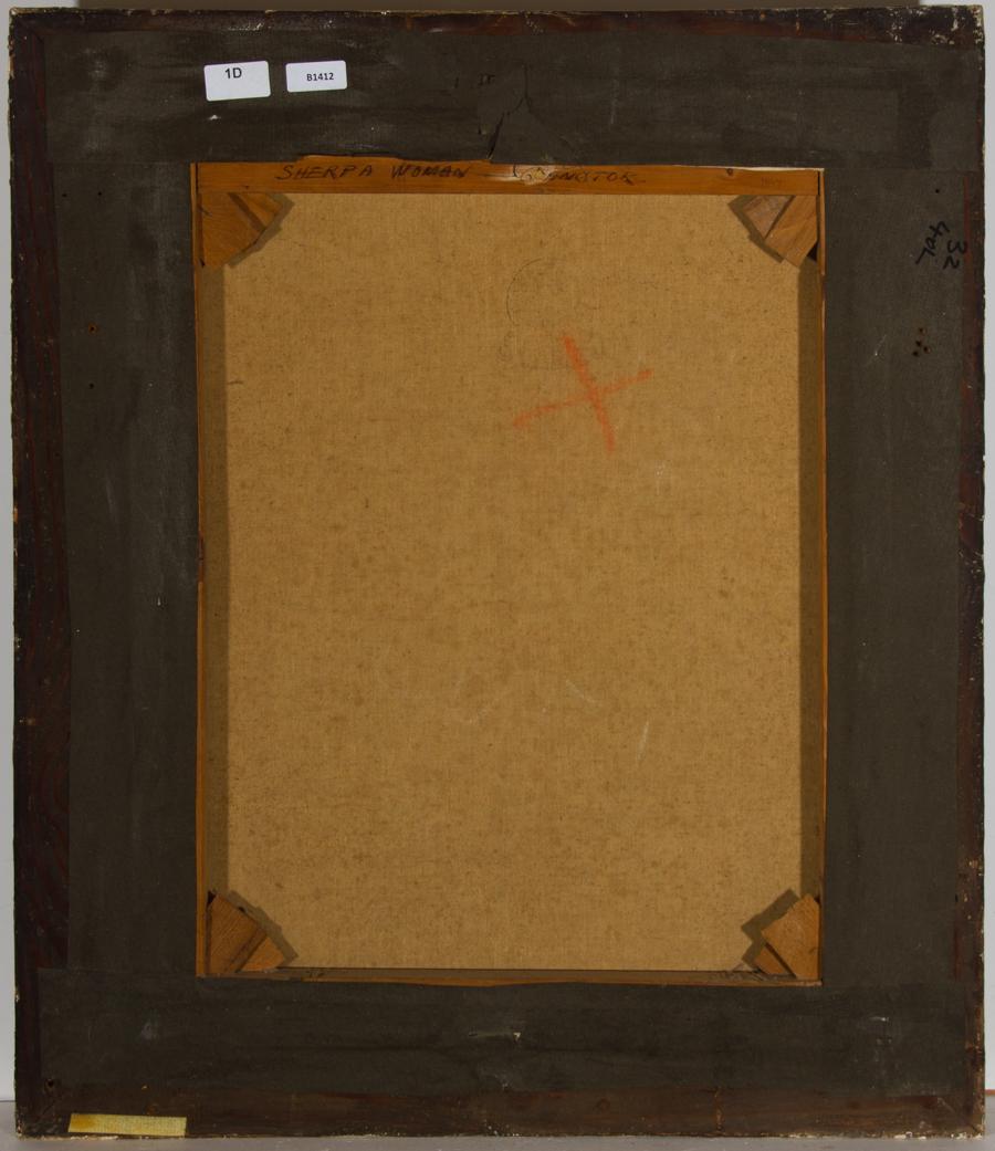 J.A. Hulbert (1900-1979) – gerahmtes Öl, Sherpa Merchant (Gangtok) 5