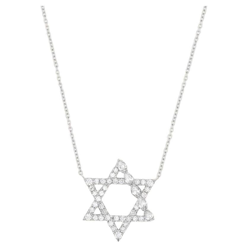 JA X Sammy Jacqueline Collana con diamanti a forma di stella di David White