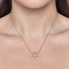 JA X Sammy Jacqueline Multi-Shape Diamond Star of David Necklace Yellow Gold
