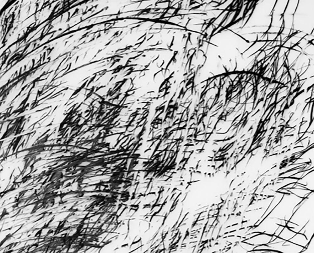 Tipping Point #7 (Abstract drawing) - Gray Abstract Drawing by Jaanika Peerna