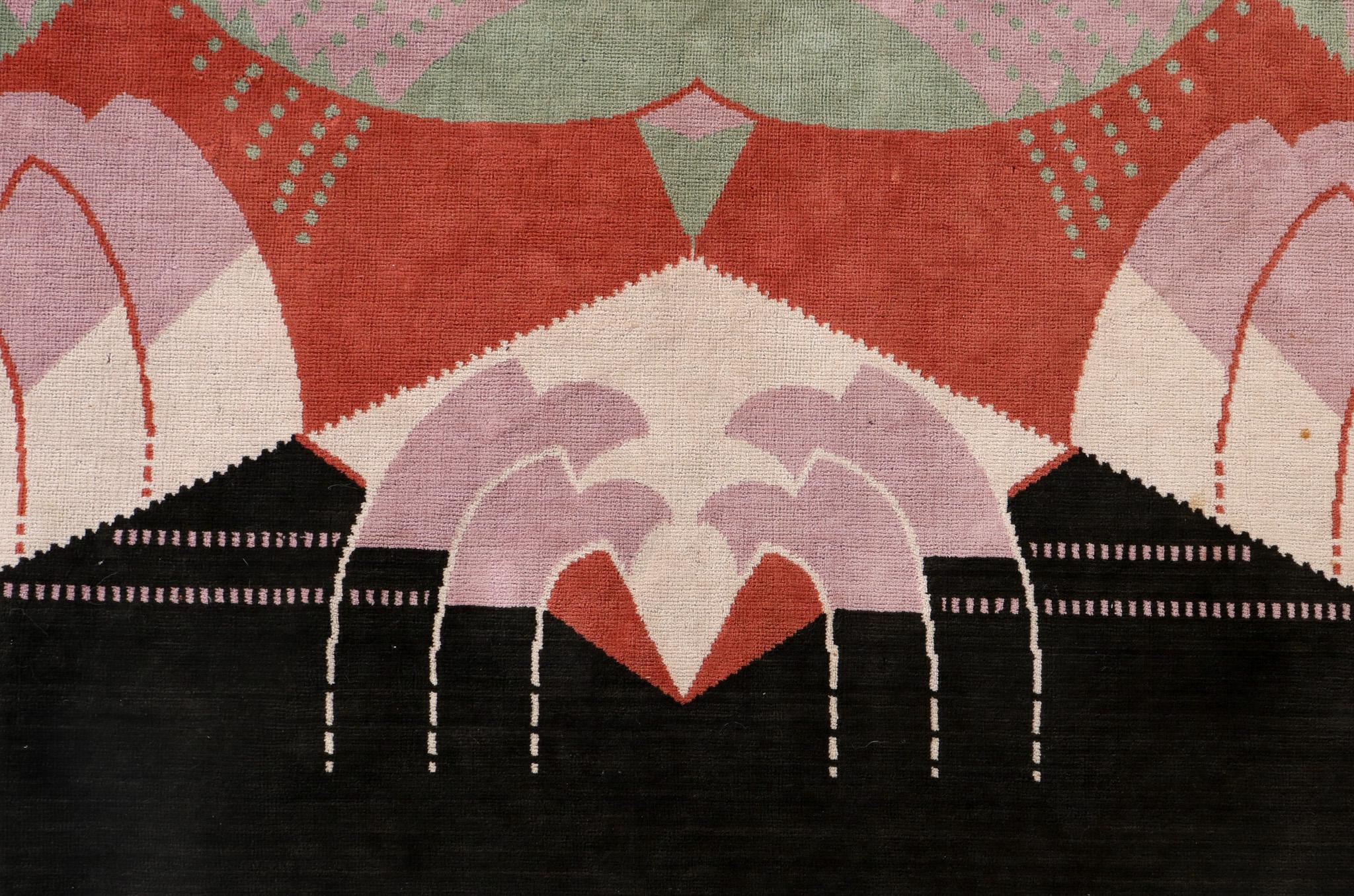 Jaap Gidding Nicar Art déco Amsterdamse School - Garniture murale en velours tissé, années 1920 5