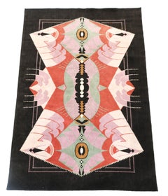 Colgante de pared de terciopelo tejido de la Escuela Art Decó de Amsterdam nicar Jaap Gidding, años 20