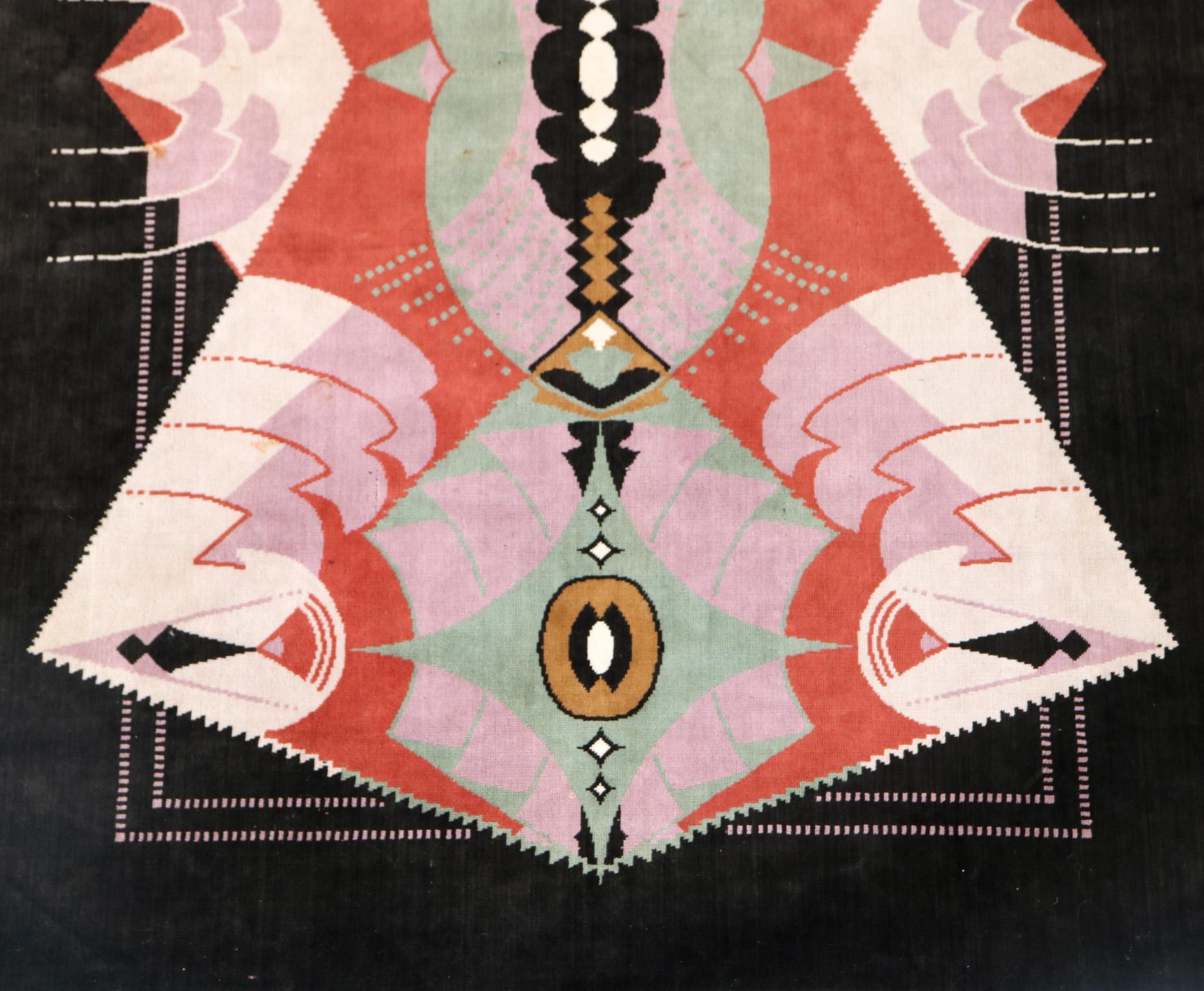 Début du 20ème siècle Jaap Gidding Nicar Art déco Amsterdamse School - Garniture murale en velours tissé, années 1920