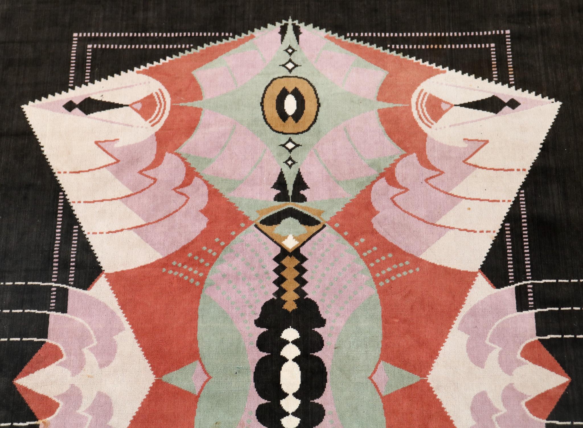 Velours Jaap Gidding Nicar Art déco Amsterdamse School - Garniture murale en velours tissé, années 1920