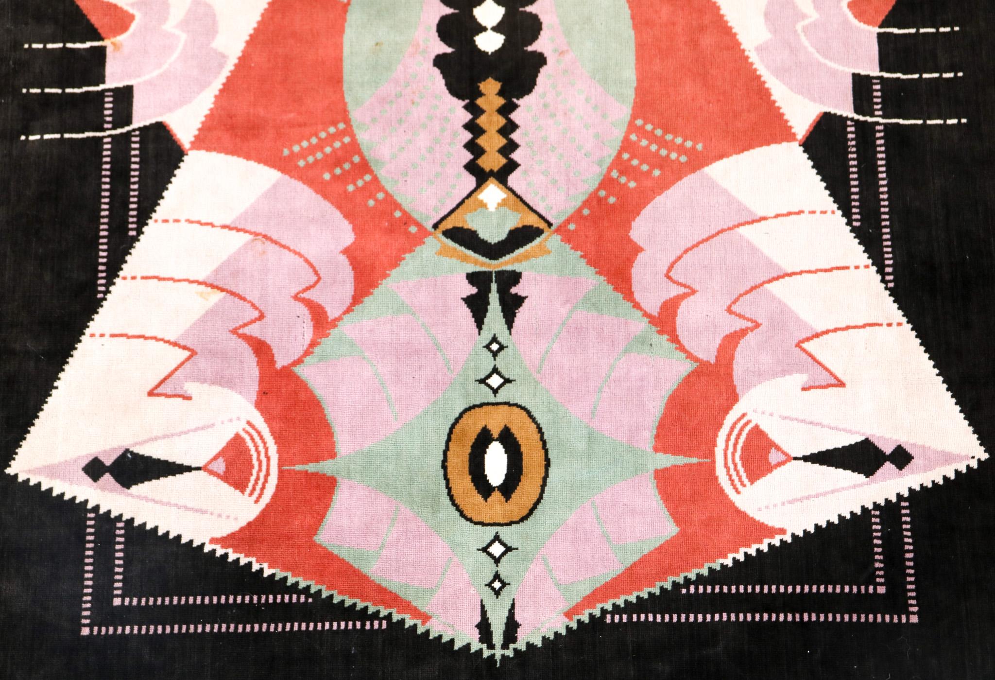 Jaap Gidding Nicar Art déco Amsterdamse School - Garniture murale en velours tissé, années 1920 1