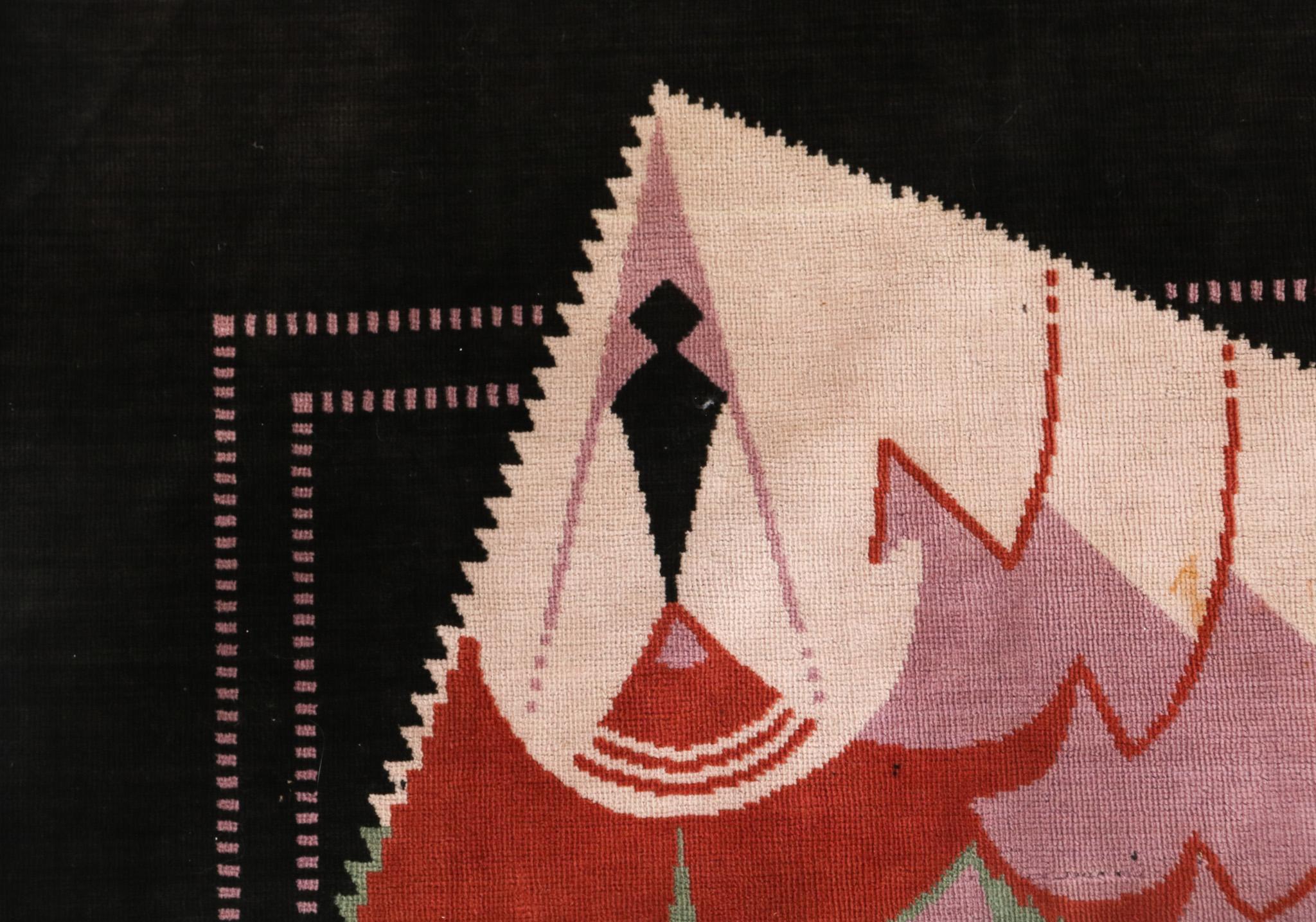Jaap Gidding Nicar Art déco Amsterdamse School - Garniture murale en velours tissé, années 1920 4