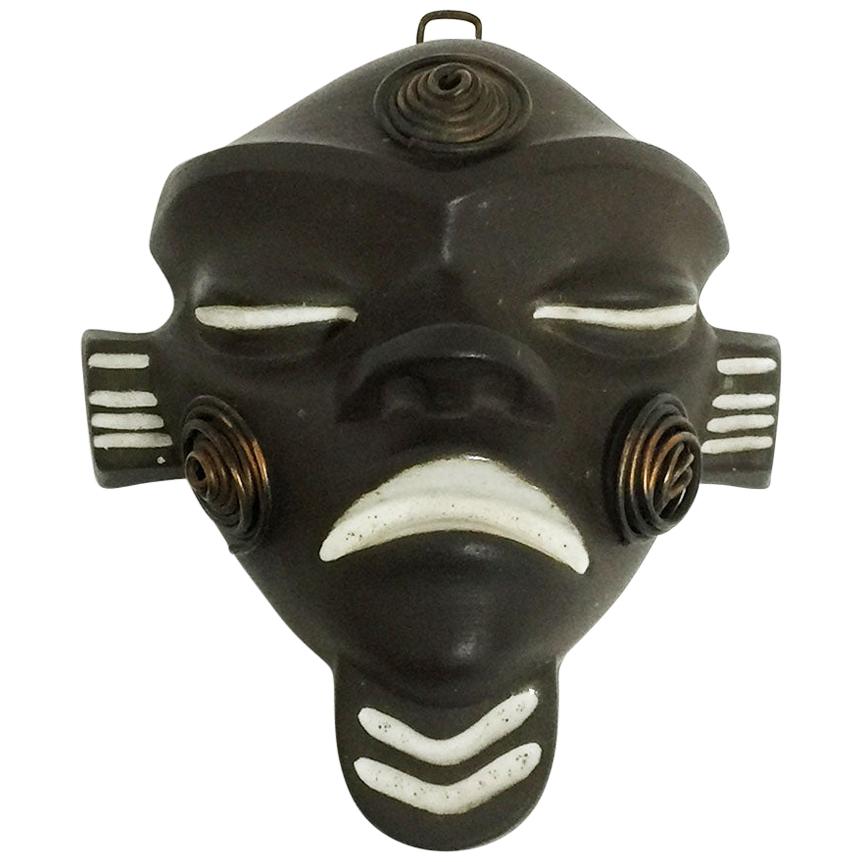 Jaap Ravelli Ceramic Small Wall Mask, 1956, the Netherlands For Sale