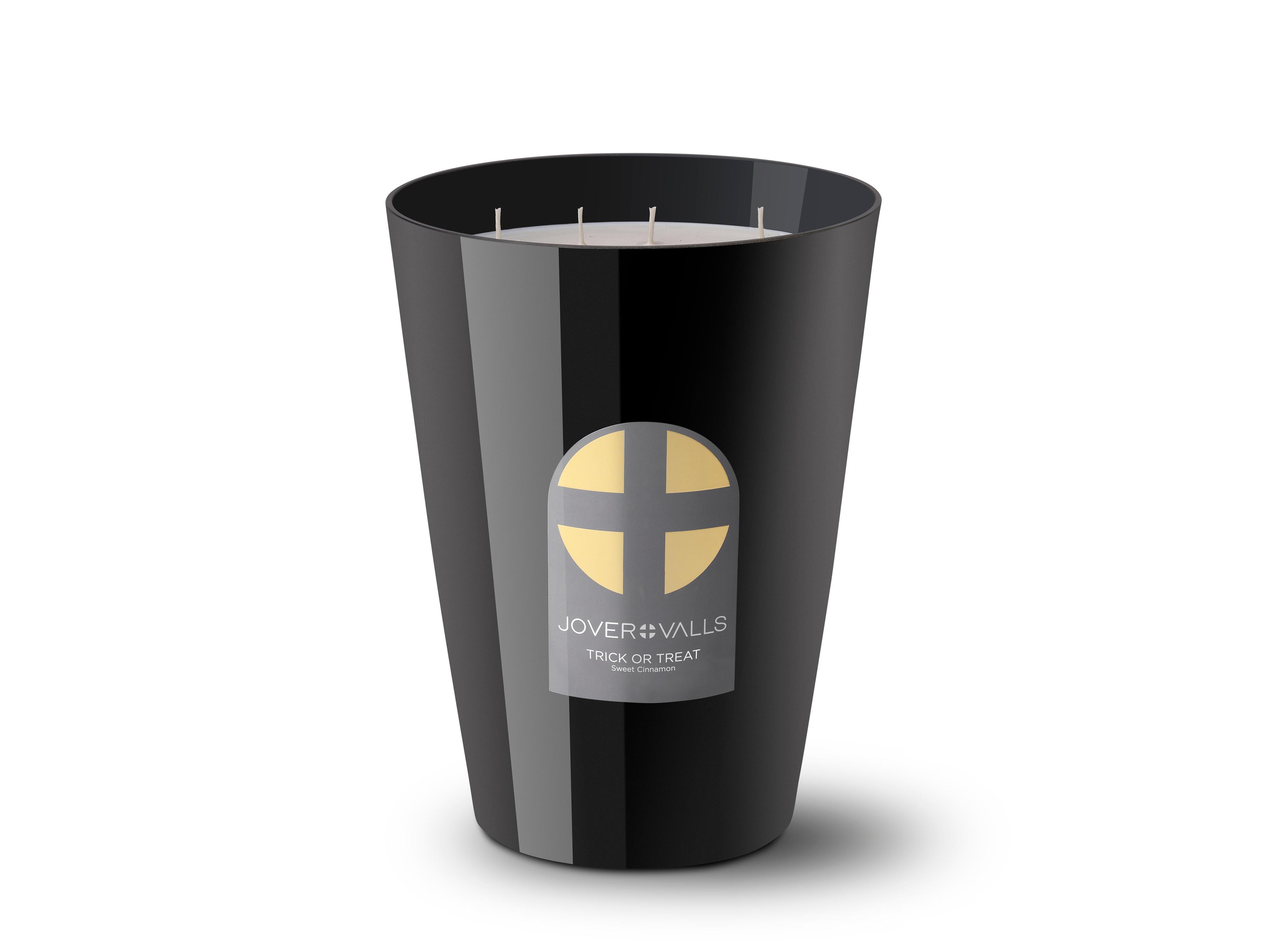 European JAAR, Cognac Leather Candleholder, Sweet Cinnamon Scented Candle 123 Oz For Sale
