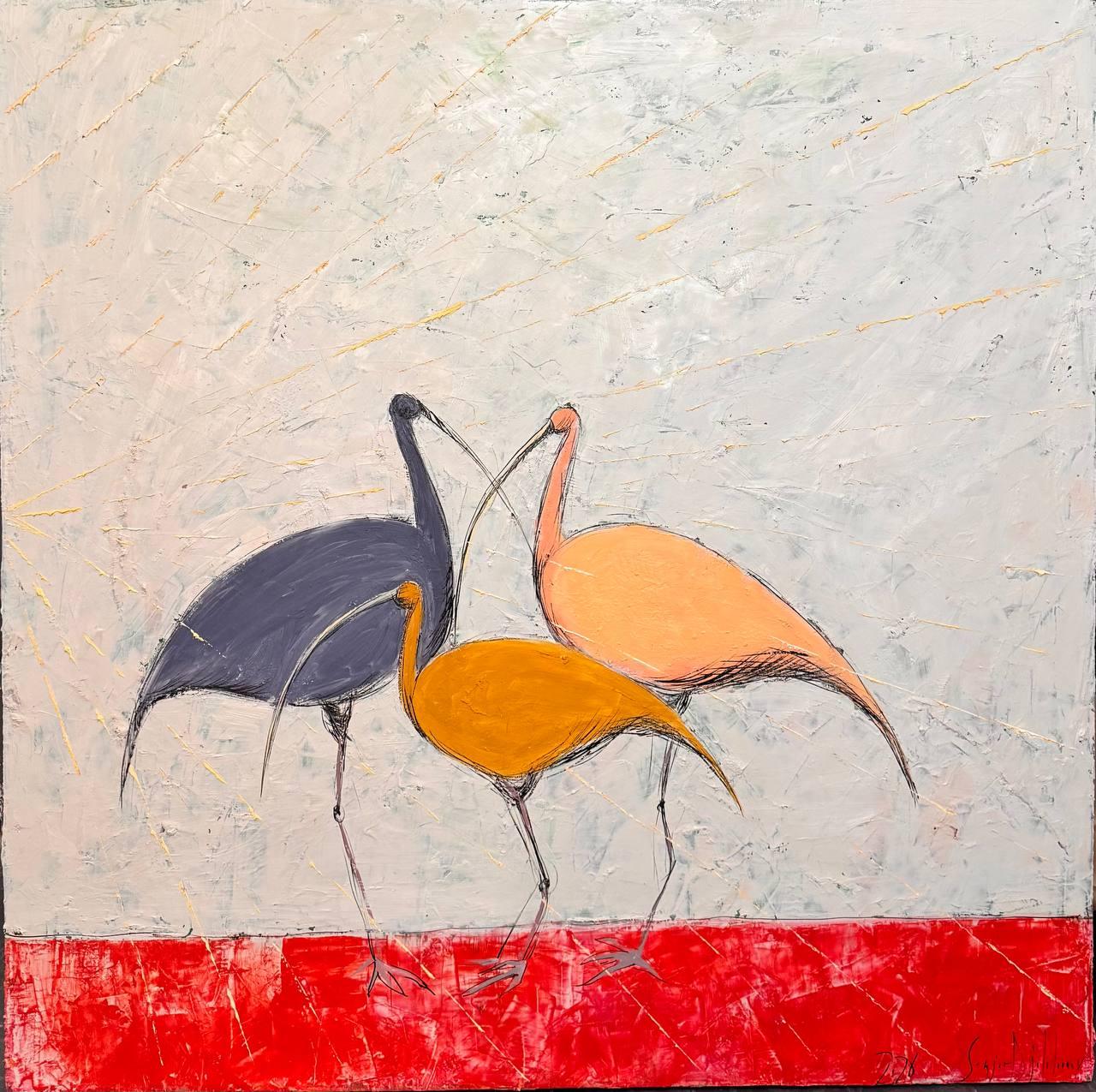 Ibises , 110x110 cm, oil on canvas
