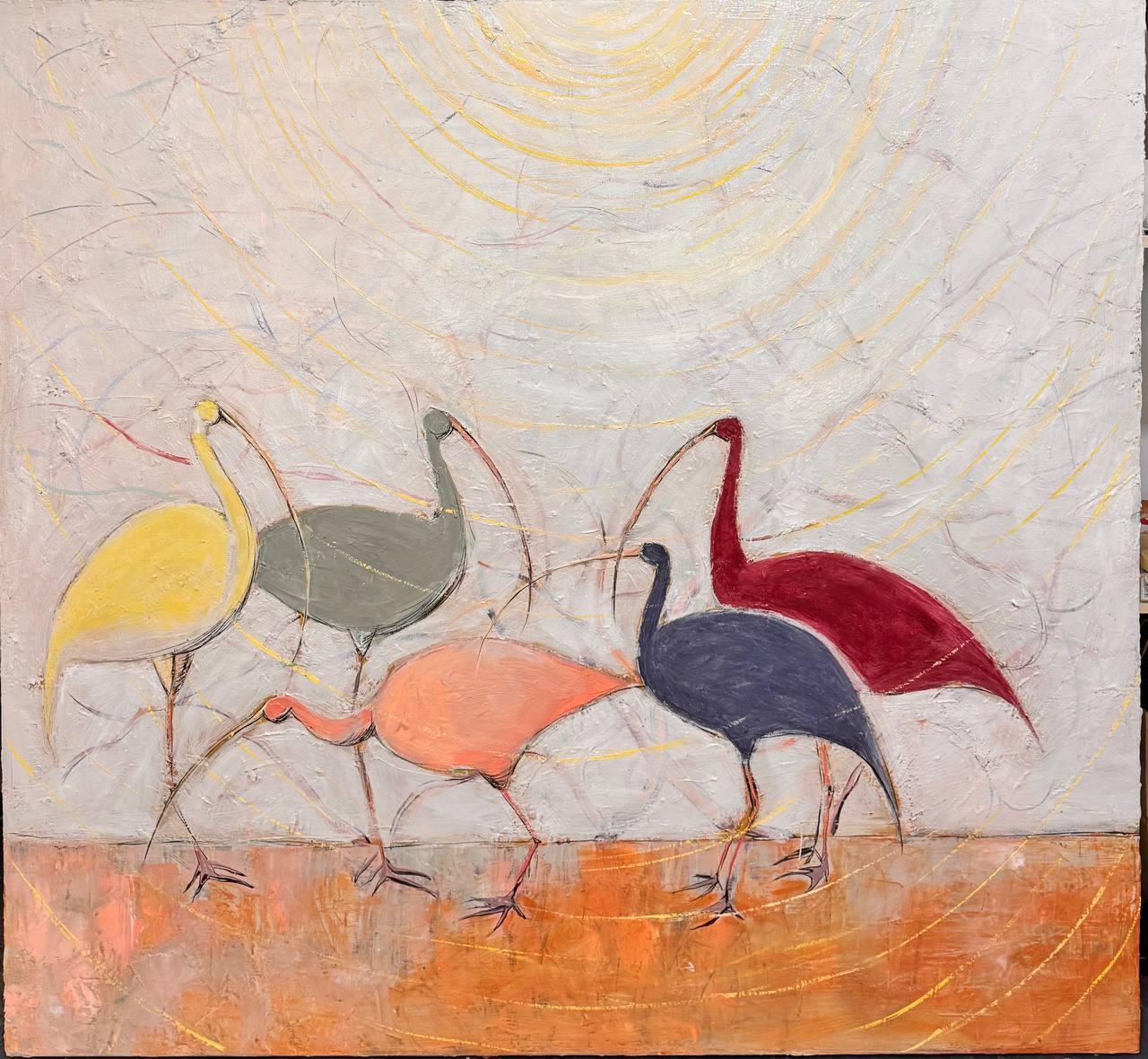 Ibises , 130x140 cm, oil on canvas