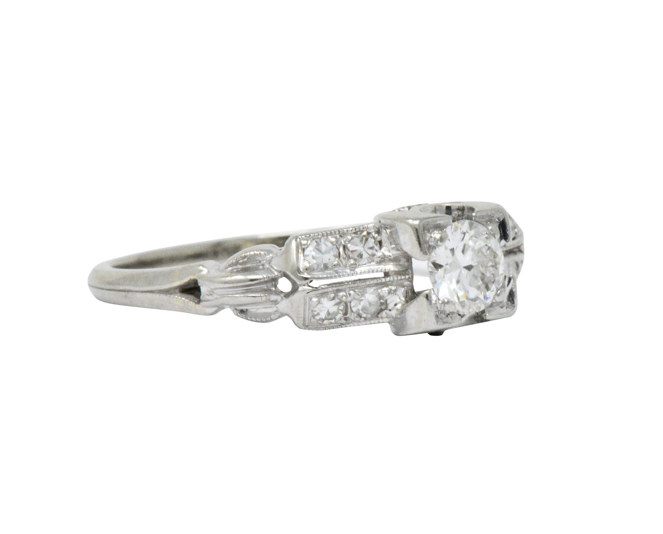 Jabel Retro 0.40 Carat Diamond 18 Karat White Gold Engagement Ring (Zeitgenössisch)