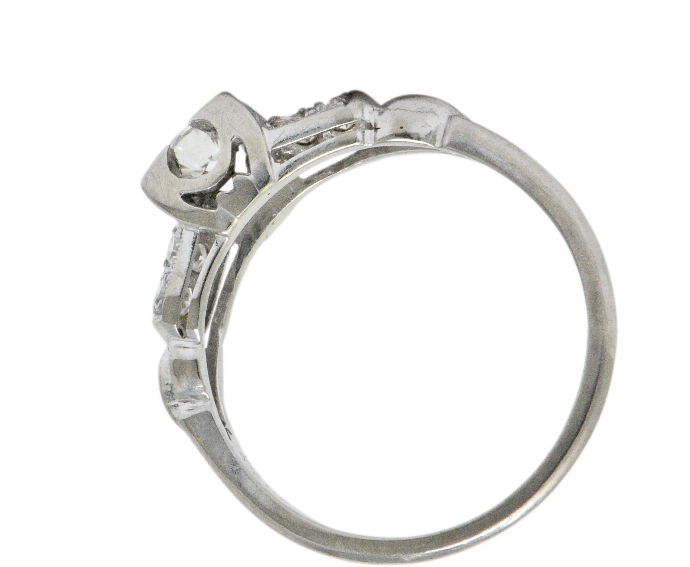 Jabel Retro 0.40 Carat Diamond 18 Karat White Gold Engagement Ring im Zustand „Hervorragend“ in Philadelphia, PA