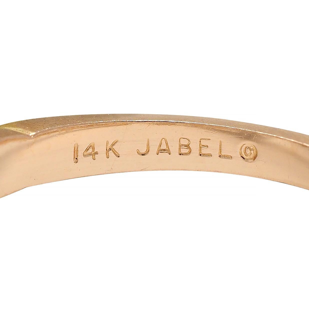 Jabel 0.45 CTW Round Brilliant Diamond 14 Karat Tri-Gold Rose Engagement Ring 6