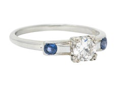 Jabel 0.51 Carat Diamond Sapphire 18 Karat White Gold Ring