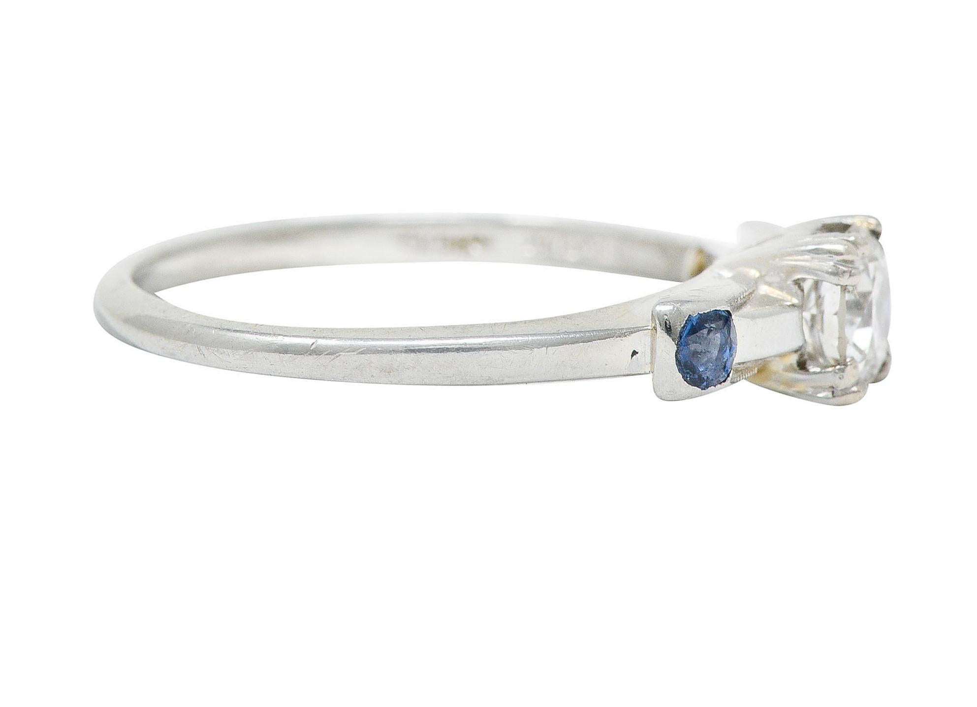 Retro Jabel 0.51 Carat Diamond Sapphire 18 Karat White Gold Ring For Sale