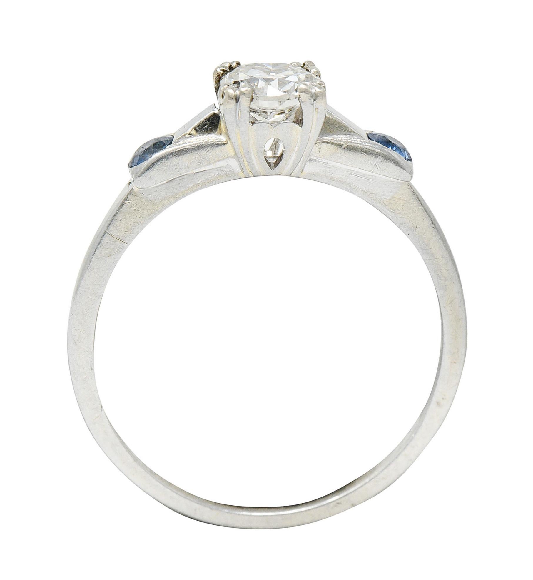 Jabel 0.51 Carat Diamond Sapphire 18 Karat White Gold Ring For Sale 3