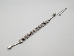 Jabel 1.05 CT Diamond 18K White Gold Fancy Link Vintage Bracelet