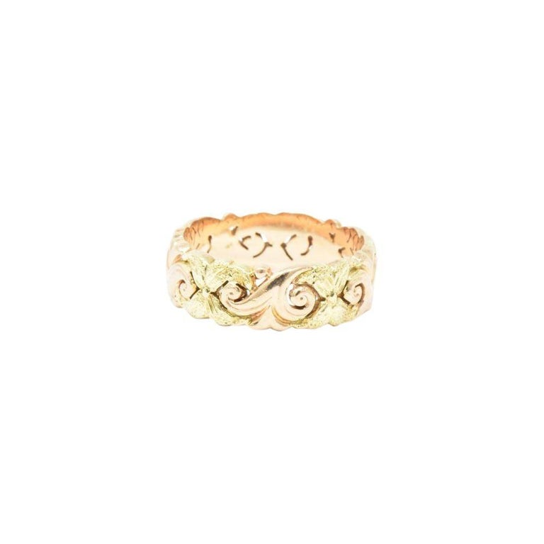 Jabel 14 Karat Yellow and Rose Gold Eternity Wedding Band ... (768 x 768 Pixel)