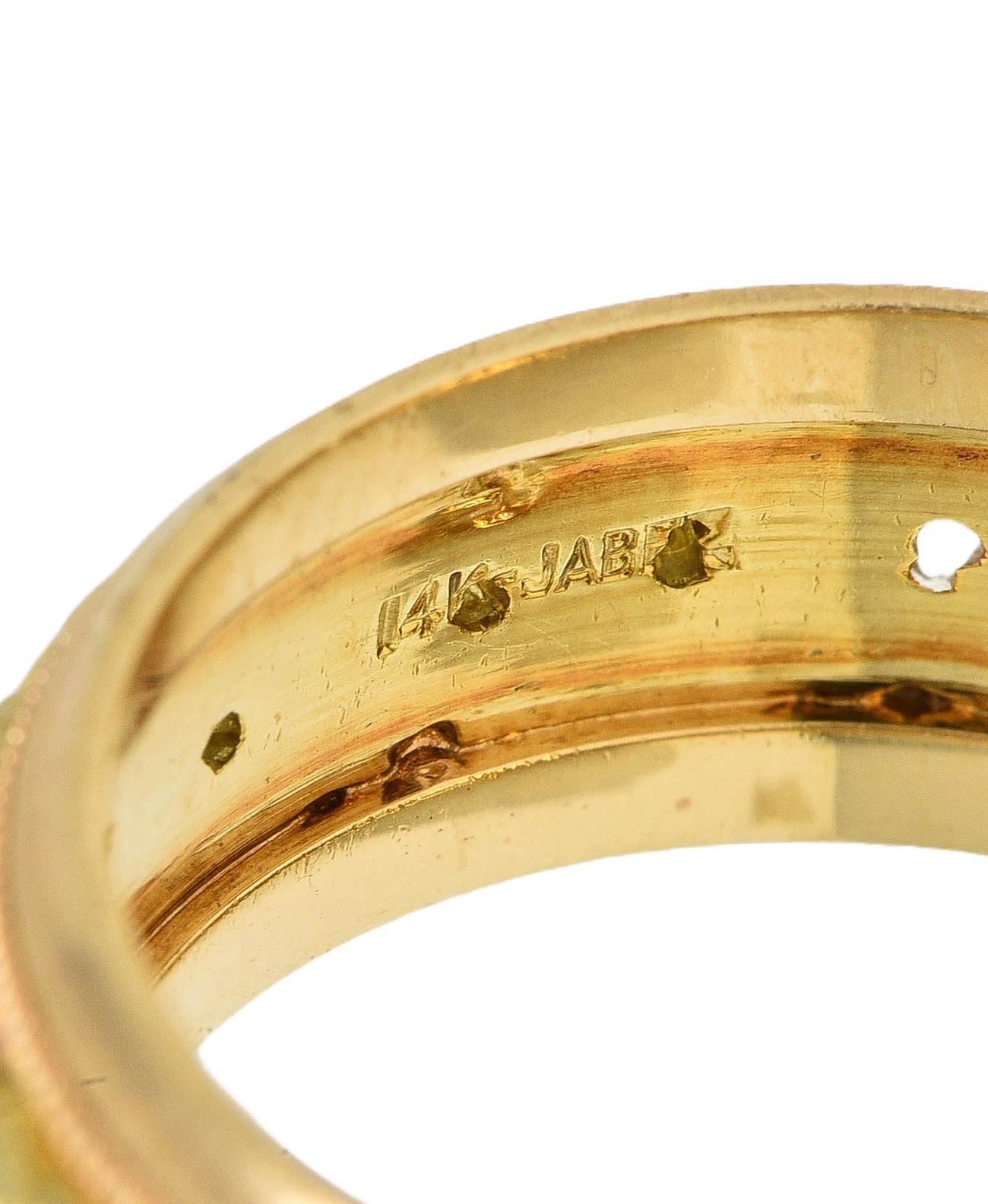 Jabel 14 Karat Yellow Green Rose Gold Orange Blossom Unisex Band Ring en vente 1