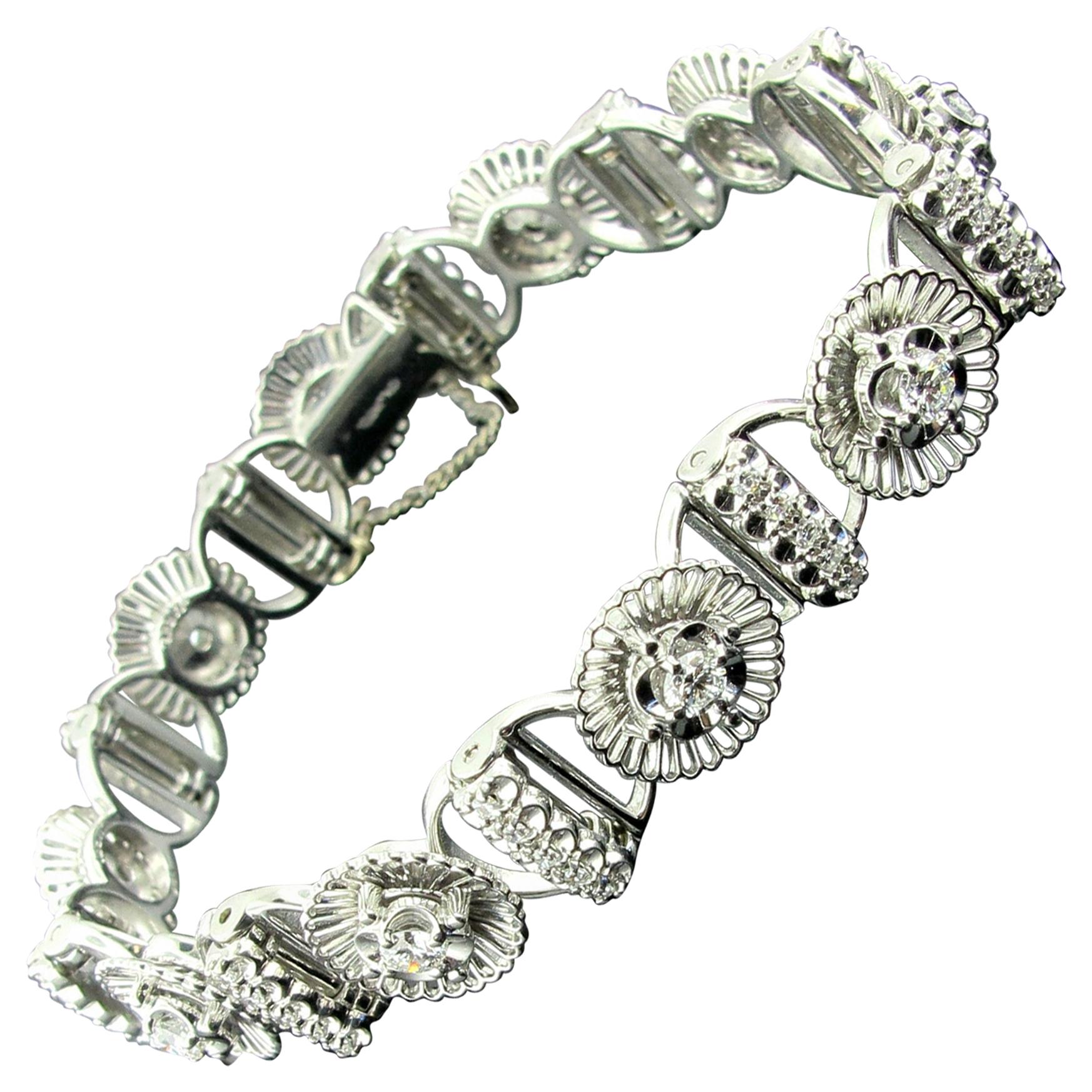 Jabel 18 Karat White Gold and Diamond Bracelet For Sale