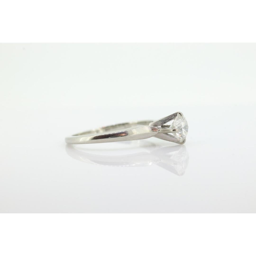JABEL 18k 1/2ct Diamond Solitaire ring. Vintage 18k White Gold Diamond For Sale 2
