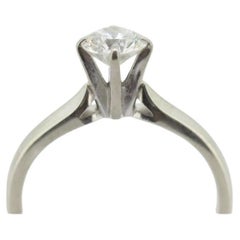 JABEL 18k 1/2ct Diamond Solitaire ring. Vintage 18k White Gold Diamond