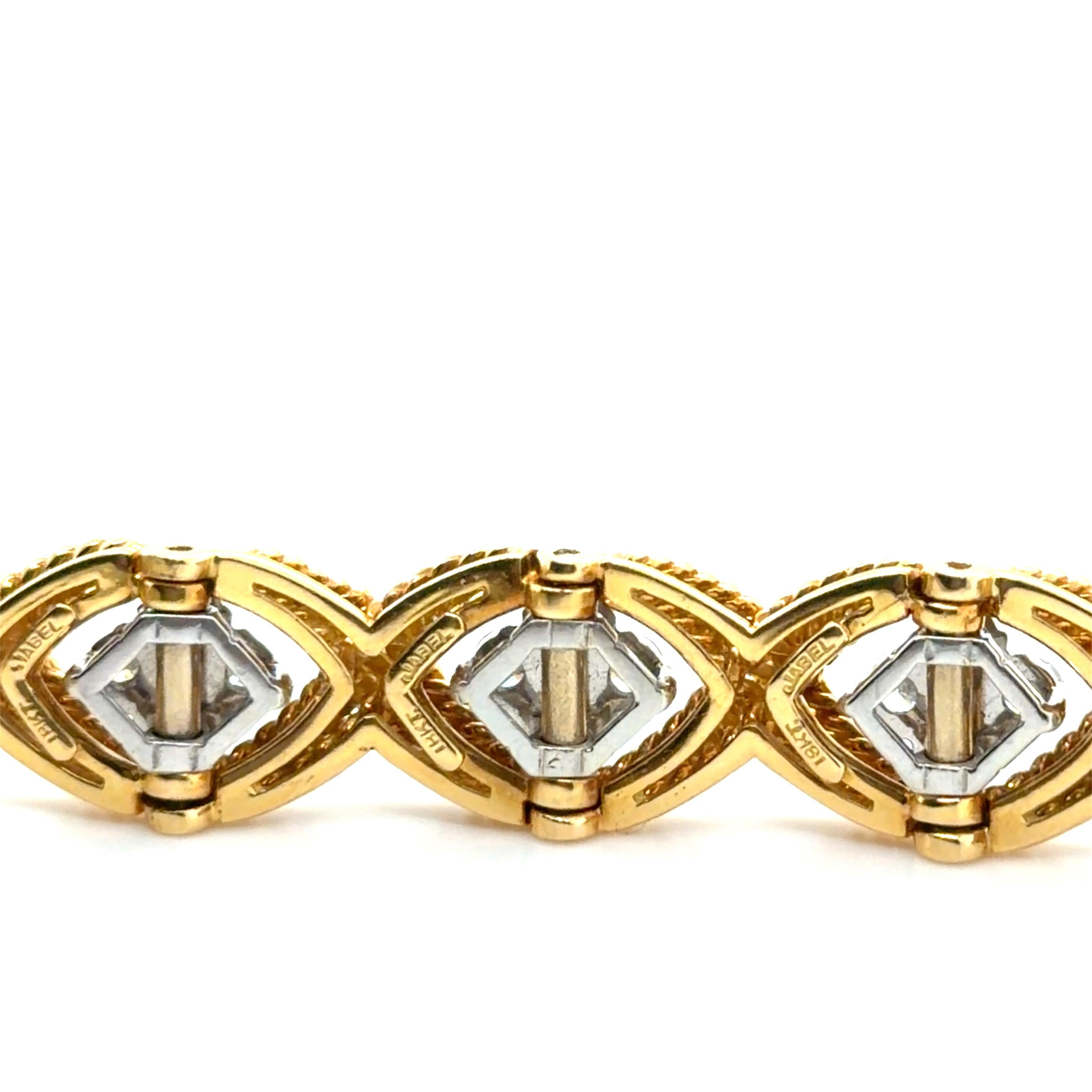 Women's Jabel, 18K Bicolor Gold and Diamond Bracelet For Sale