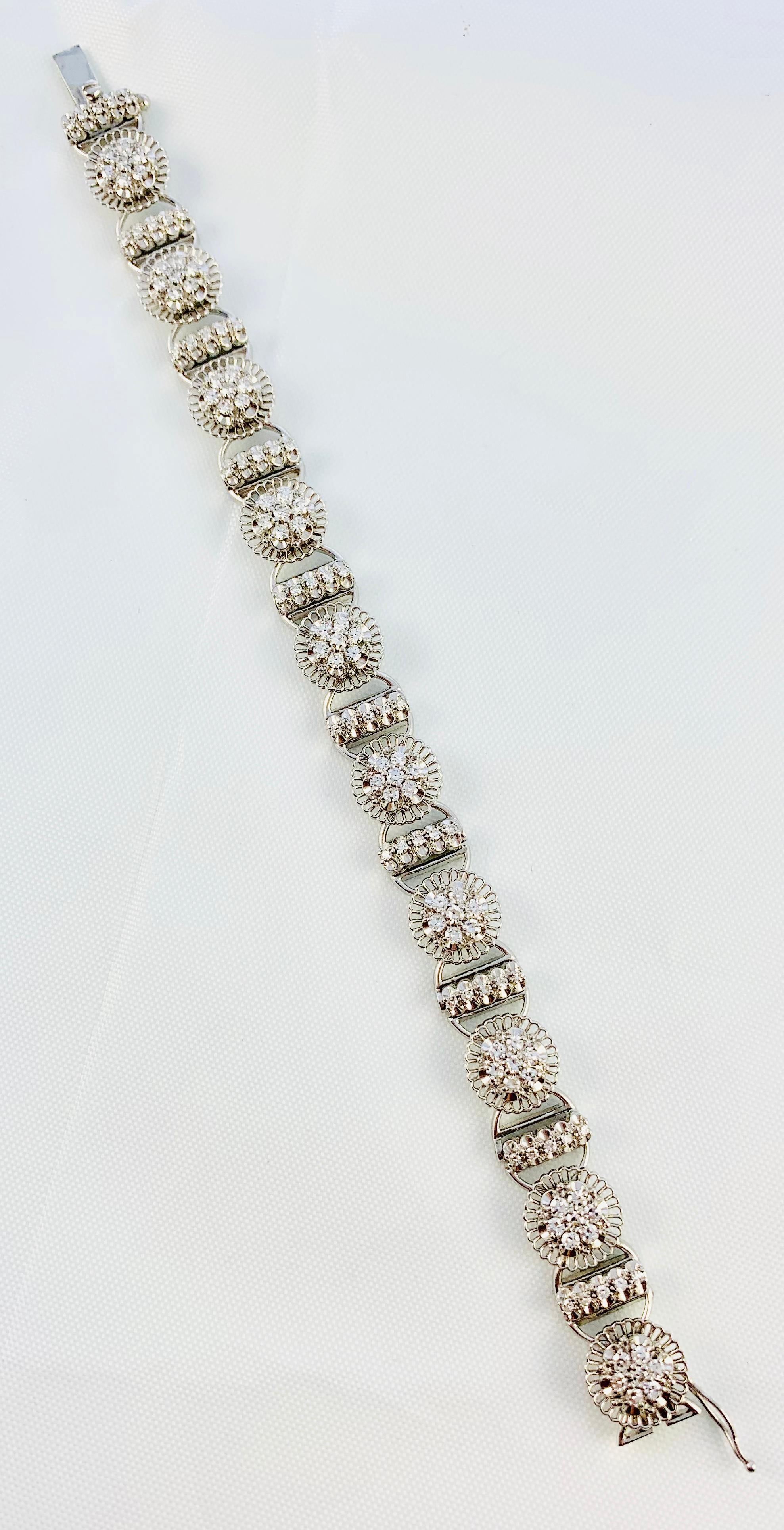 Jabel 18 Karat White Gold and Diamond Full Section Bracelet 2