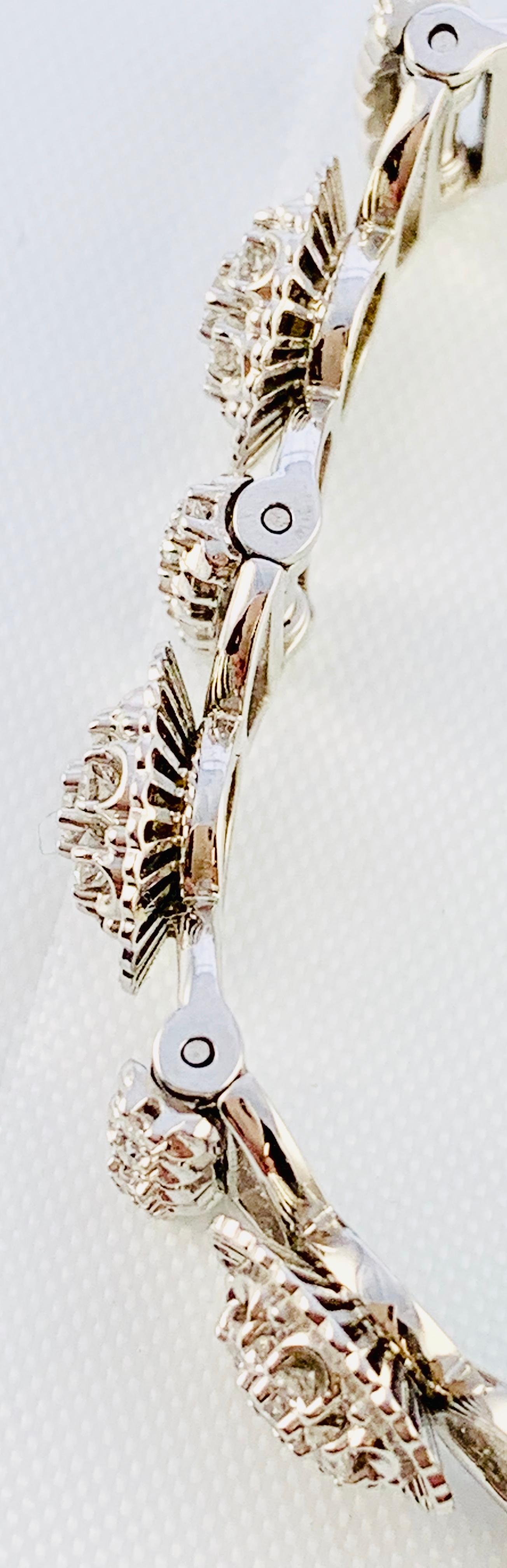 Jabel 18 Karat White Gold and Diamond Full Section Bracelet 5