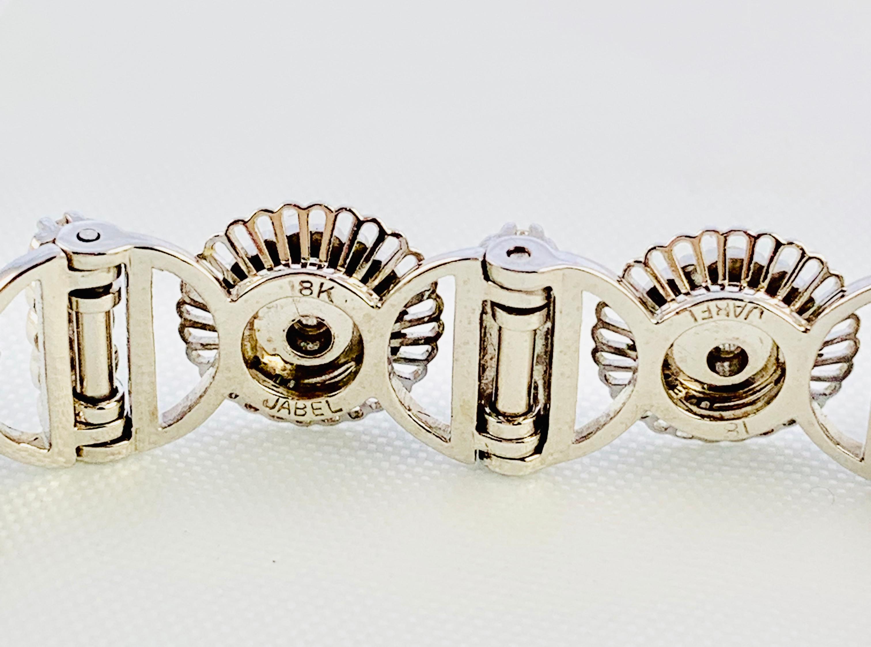 Jabel 18 Karat White Gold and Diamond Full Section Bracelet 6