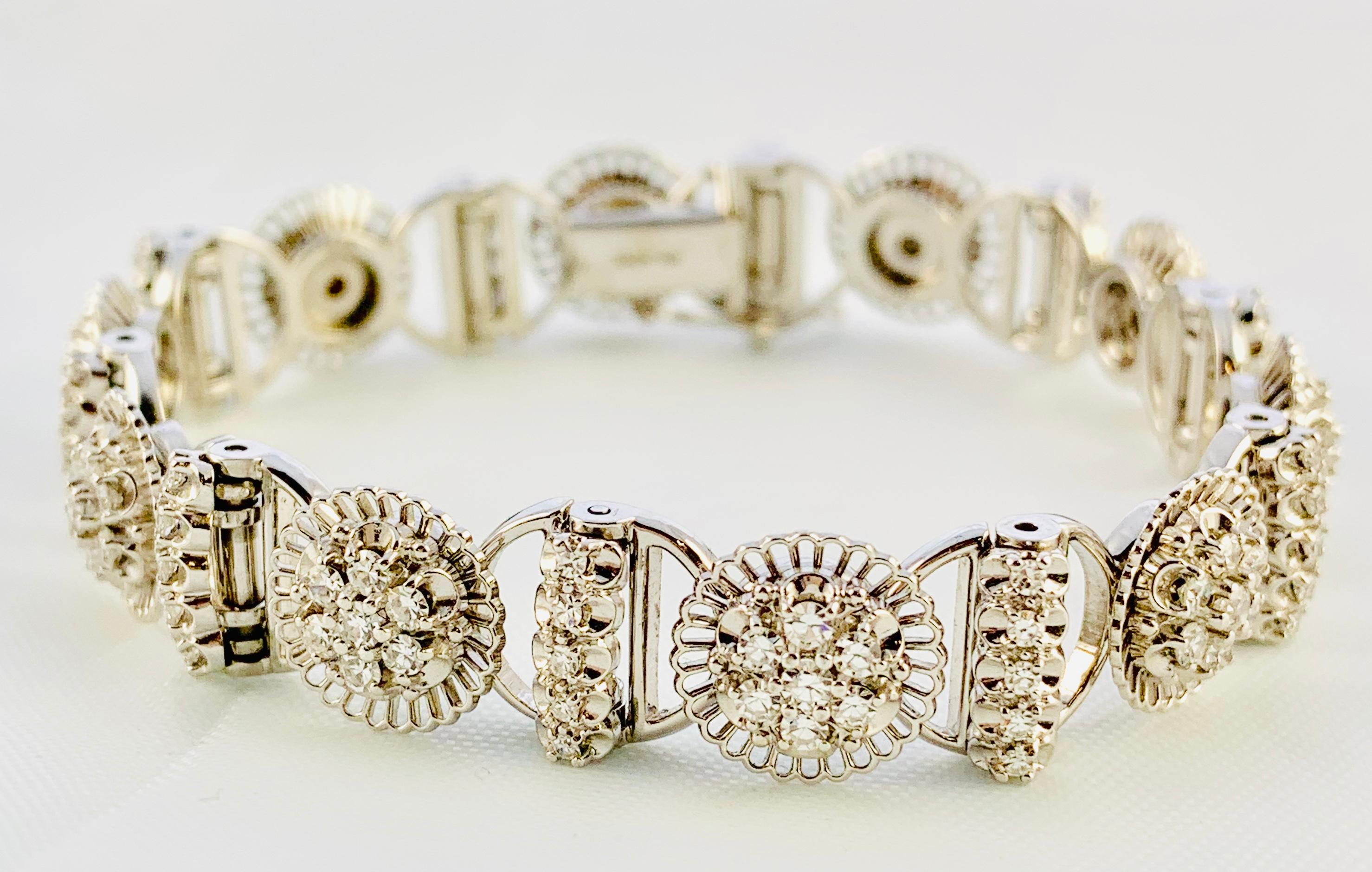 Absolutely Stunning Jabel Add A Link Bracelet!! This piece is made in 18K White Gold and diamonds.  This is a Full Bracelet that is made up of ten sections. This is the Jabel FB11 style. The piece has 120 diamonds with an estimated carat total