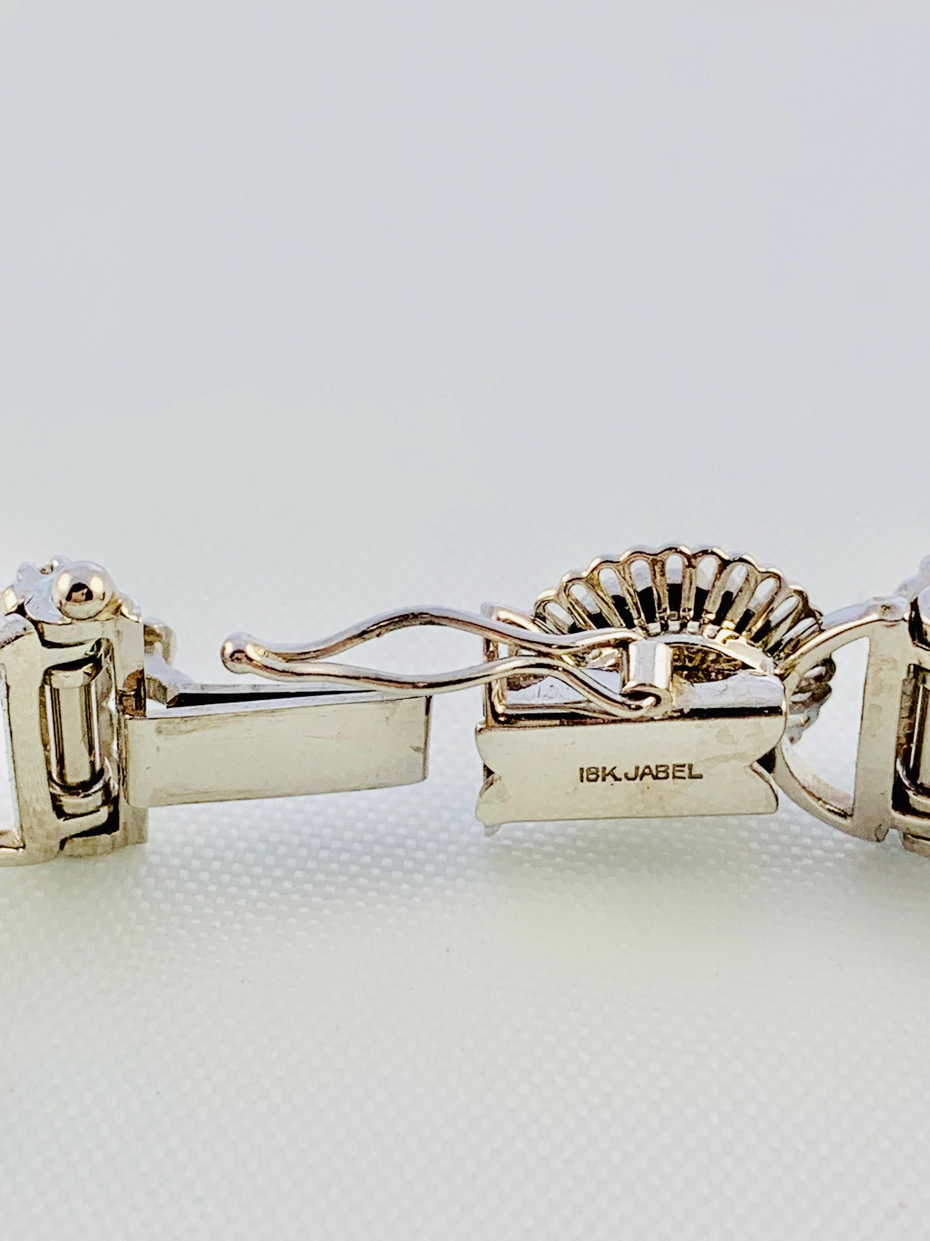 Jabel 18 Karat White Gold and Diamond Full Section Bracelet 1