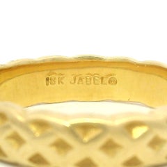 Jabel 18k Yellow Gold 4.6mm Lattice Pattern Eternity Stack Wedding Band Ring