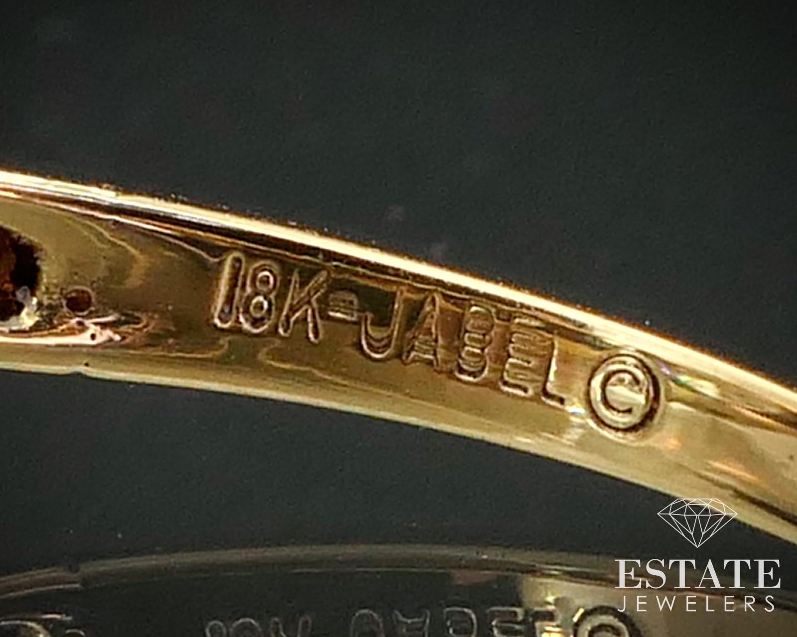 Women's Jabel 18k Yellow Gold Round Natural 1.13ct Diamond Filigree Ring 3.9g i13677 For Sale