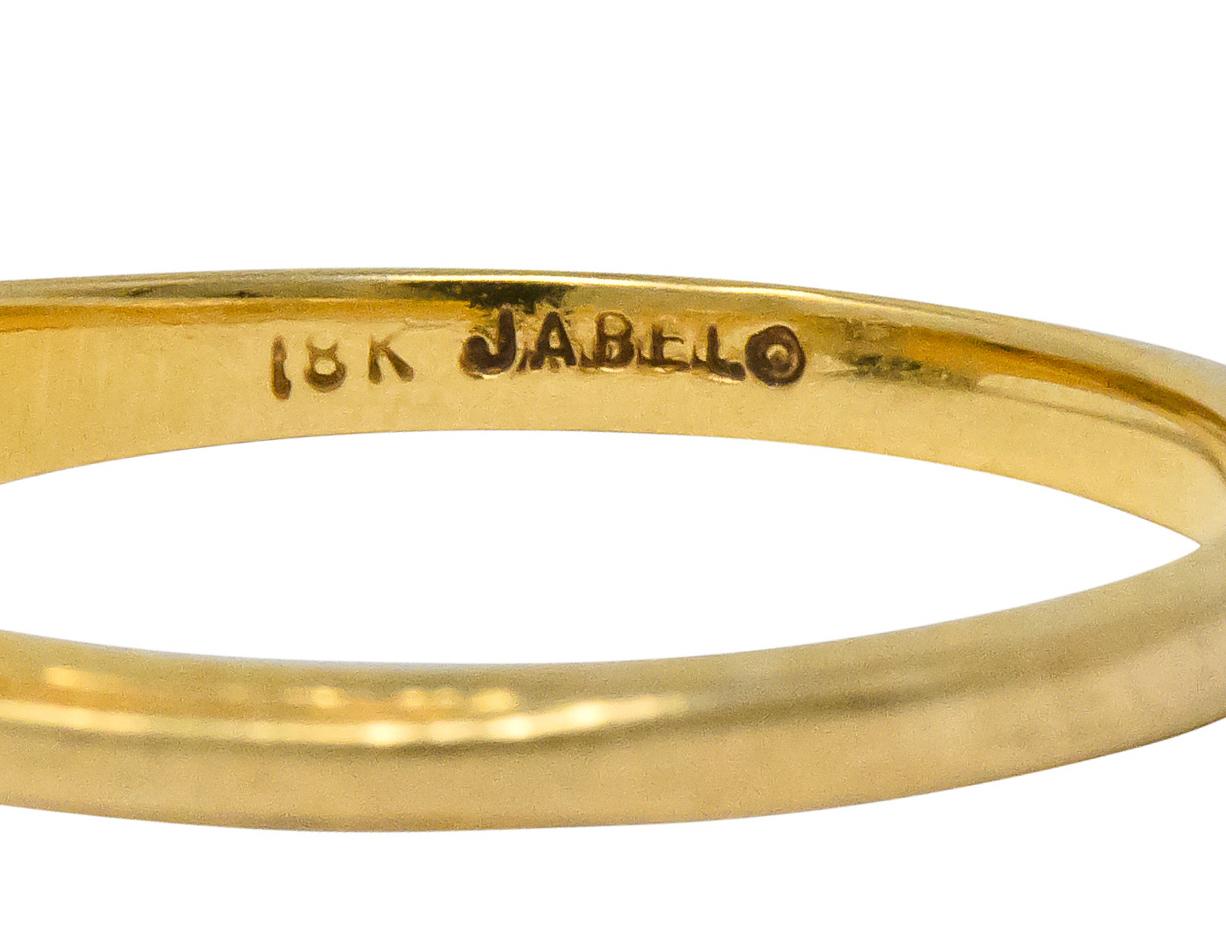 Women's or Men's Jabel 1920s 0.90 Carat Diamond 18 Karat Gold Engagement Ring