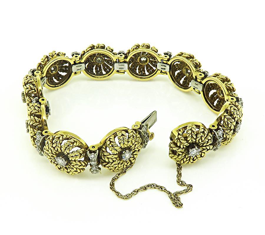 Jabel Pulsera de Oro con Diamantes 2.00ct en Bueno estado para la venta en New York, NY