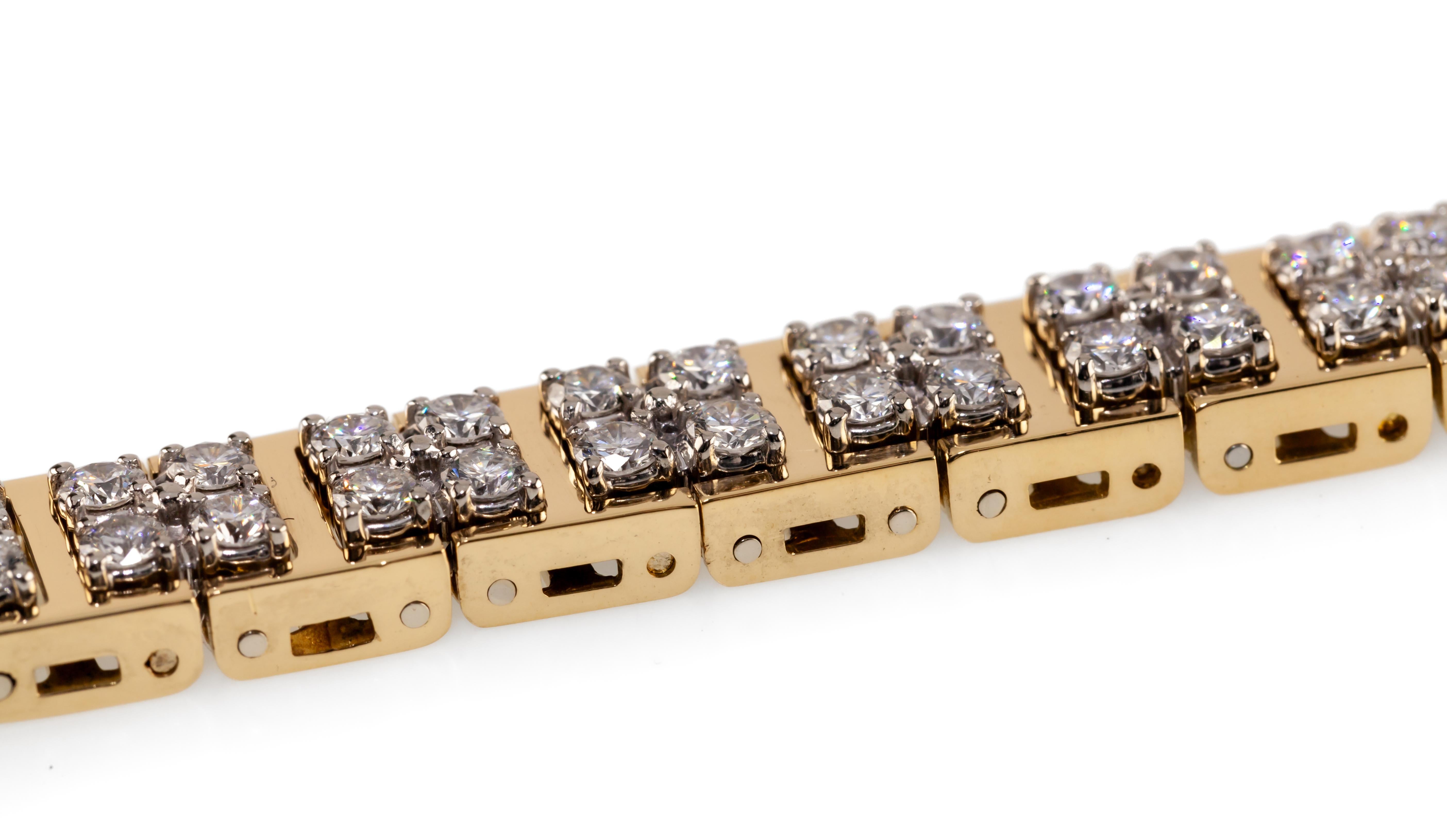Modern  Jabel Add-A-Link 18k Gold Vintage Diamond Bracelet 6.75
