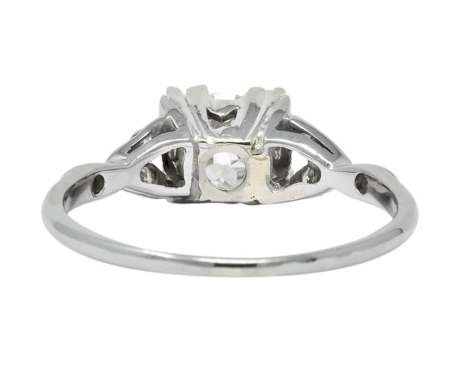 Jabel Art Deco 1.00 Carat Diamond 18 Karat Gold Engagement Ring GIA In Excellent Condition In Philadelphia, PA
