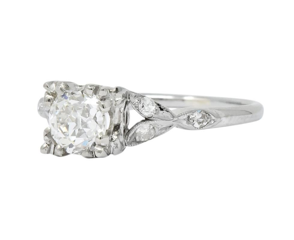 Jabel Art Deco 1.00 Carat Diamond 18 Karat Gold Engagement Ring GIA 1