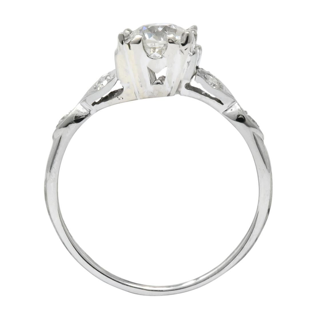 Jabel Art Deco 1.00 Carat Diamond 18 Karat Gold Engagement Ring GIA 3