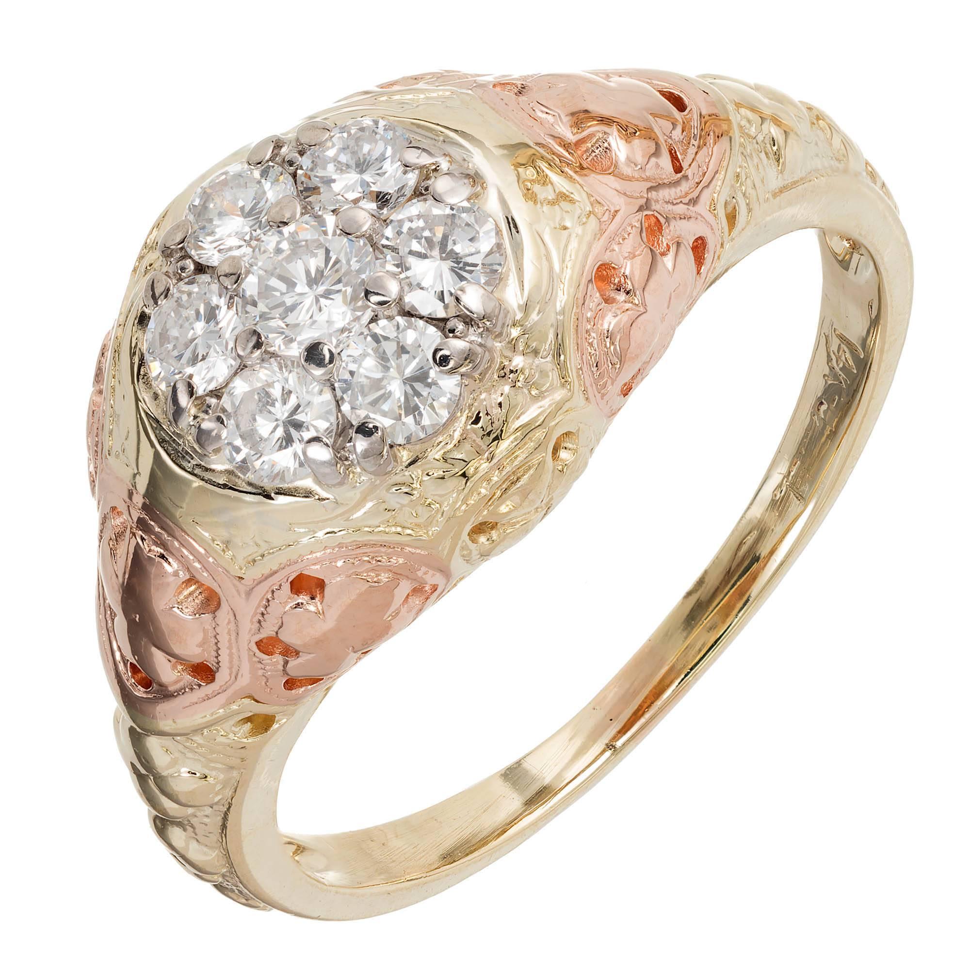 Jabel  Seven Diamond Gold Engagement Ring