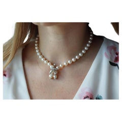 Jabel Collana di perle in oro bianco 18k. Perle da 8 mm.