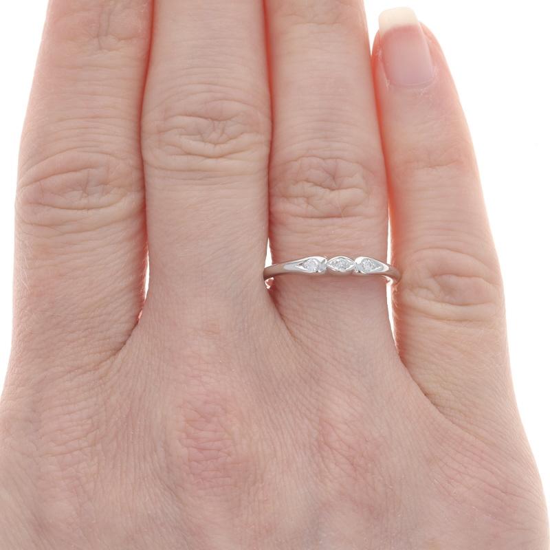 Anillo de boda de tres piedras Jabel Diamond Art Deco - Oro blanco 18k Vintage Ring Corte único en venta