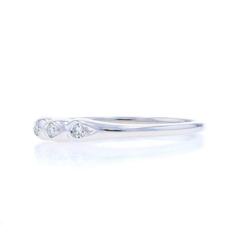Anillo de boda de tres piedras Jabel Diamond Art Deco - Oro blanco 18k Vintage Ring en Excelente estado para la venta en Greensboro, NC