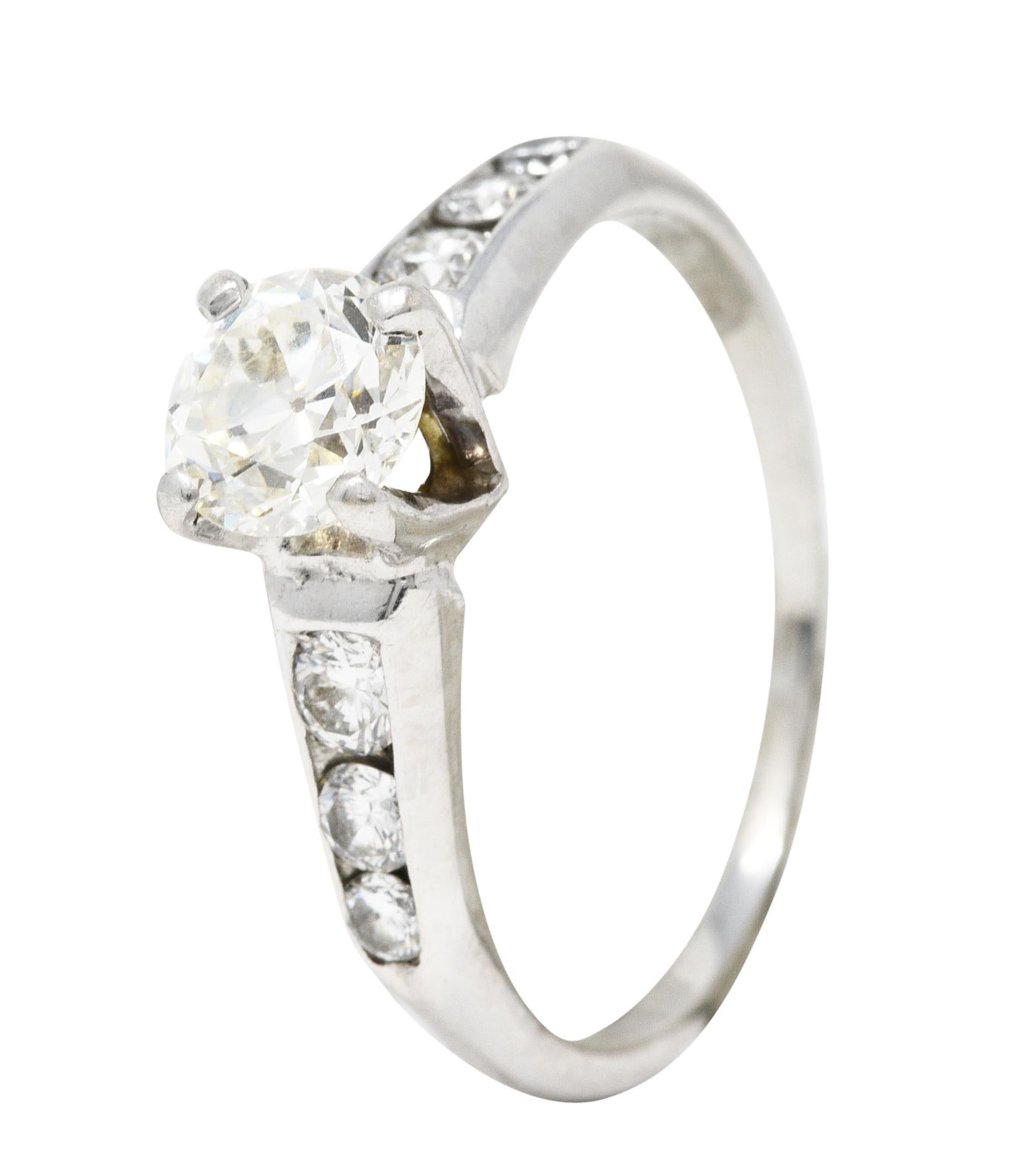 Jabel Mid-Century 1.21 Carat Diamond 18 Karat White Gold Engagement Ring 1